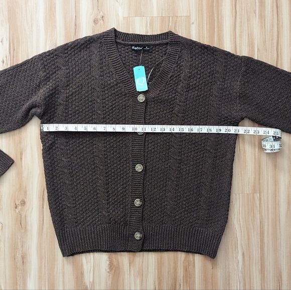 Fashion Q Brown Knit Cardigan - Picture 3 of 7